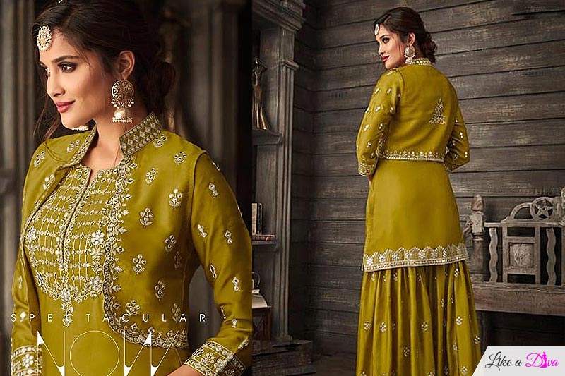 Just Gorgeous Dark Mustard Suit in Silk