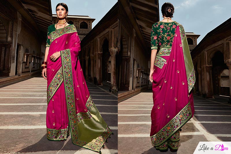 Magenta Paithani Silk Saree