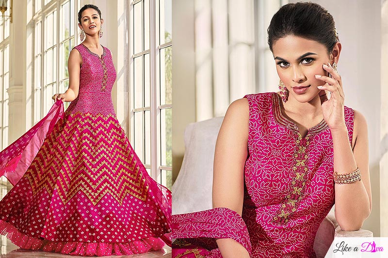 ready-to-wear-magenta-silk-patola-print-anarkali-dress-with-sleeves
