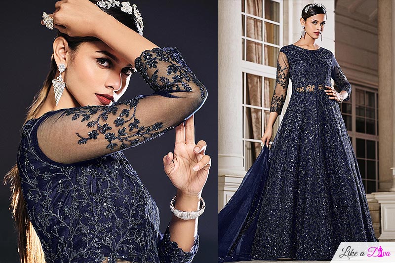 sequin work anarkali