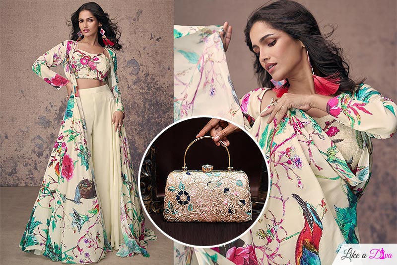 Indo-Western Ensemble with Nature-Inspired Print 