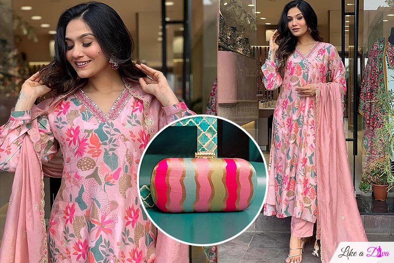 Pink Floral Cotton Printed Kurta Set