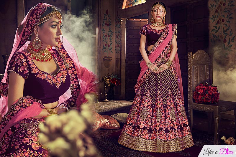 Purple & Pink Indian Lehenga Choli